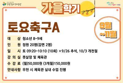 [감면]토요축구A_가을학기[생활체육_단원] 대표 이미지