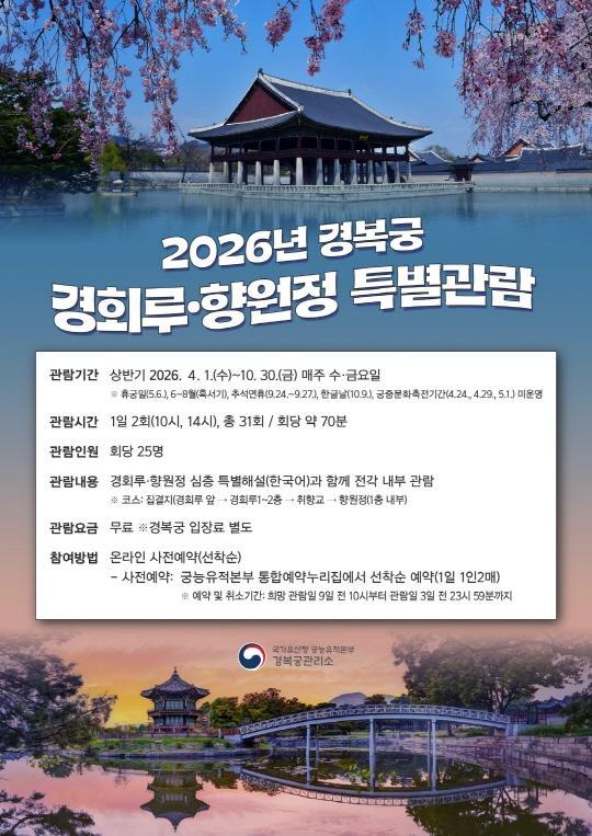2026년 경복궁 [경회루·향원정] 특별관람 대표 이미지