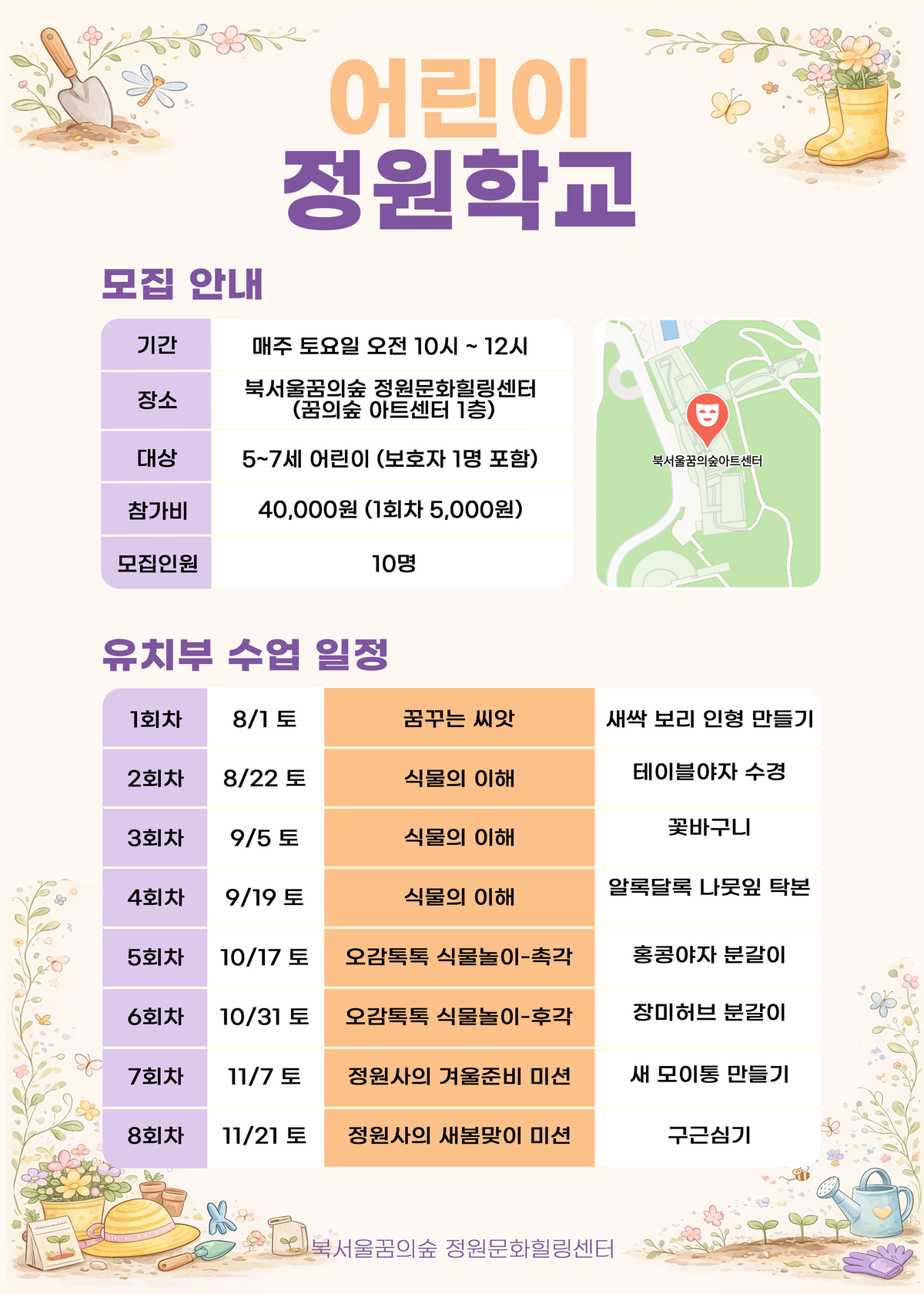 [북서울꿈의숲] 정원문화힐링센터_(토)어린이정원학교 유치부 대표 이미지
